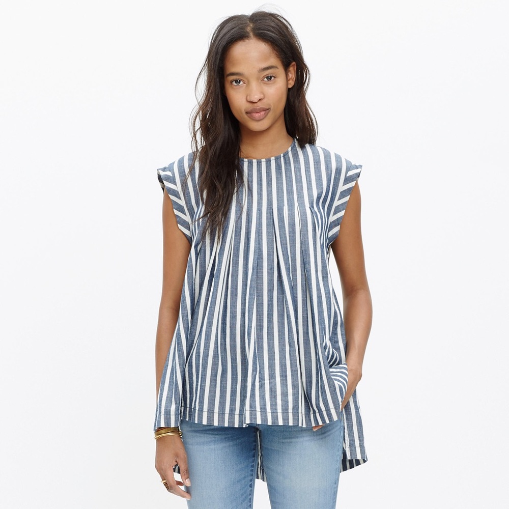 Madewell Garden Top in Indigo Stripe (rare)